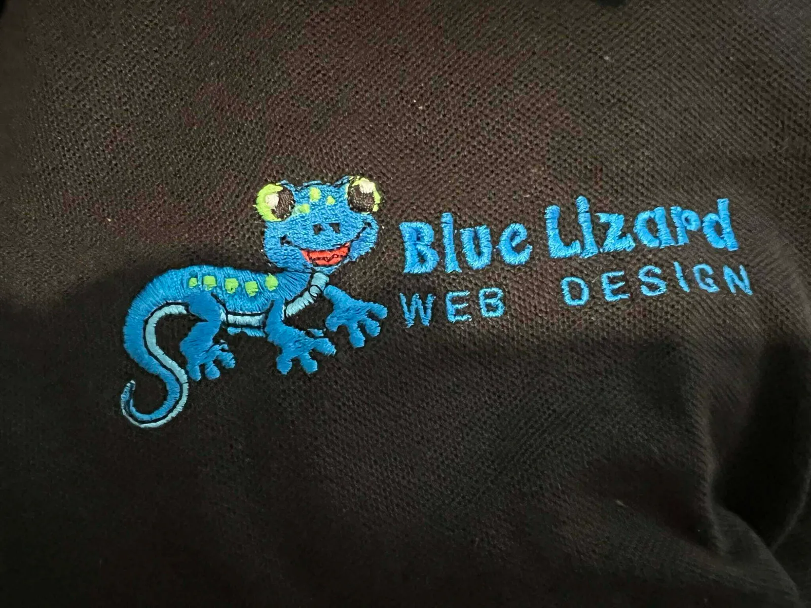 blueLizardPolo4 Fresh Out Of The Packet Blue Lizard Web Design Polo Shirt